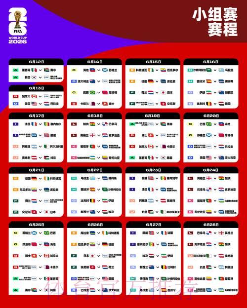 2026年世界杯完整赛程与比赛时间一览
